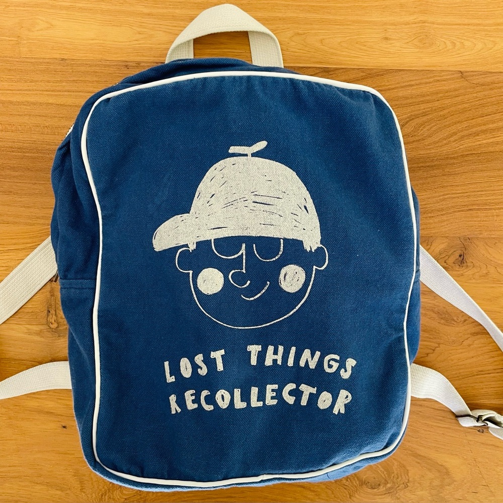 Bobo Choses Navy Backpack with Adorable Lost Things Collector Graphic